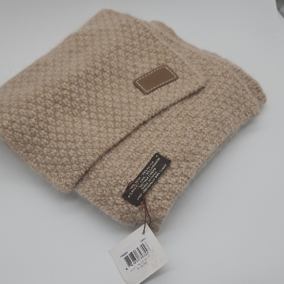 Coach Accessories - Coach Beige Chunky Knit Scarf